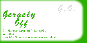 gergely off business card